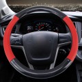 Universal PU Leather Red and Black Car Steering Wheel Cover Sets Four Seasons General