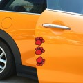 4 PCS Dog Footprint Shape Cartoon Style PVC Car Auto Protection Anti-scratch Door Guard Decorative S