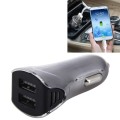 Car Auto 5V Dual USB 2.1A/1A Cigarette Lighter Adapter for Most Phones(Grey)