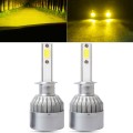 2 PCS  H1 18W 1800 LM 3000K IP68 Canbus Constant Current Car LED Headlight with 2 COB Lamps, DC 9-36