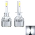 2 PCS  H1 18W 1800 LM 6000K IP68 Canbus Constant Current Car LED Headlight with 2 COB Lamps, DC 9-36