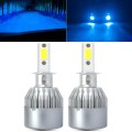 2 PCS  H3 18W 1800 LM 8000K IP68 Canbus Constant Current Car LED Headlight with 2 COB Lamps, DC 9-36