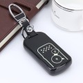 Car Auto PU Leather Intelligence Luminous Effect Key Ring Protection Cover for CRV Crosstour(Black)