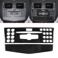 Car Carbon Fiber Center Console Panel Decorative Sticker for Mercedes-Benz W204 C Class 2007-2010