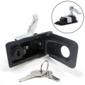 Adjustable Black Paddle Entry Door Latch & Keys Tool Box Lock for Trailer / Yacht / Truck