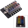 1 in 12 Out Fuse Box PC Terminal Block Fuse Holder Kits with LED Warning Indicator for Auto Car Truc