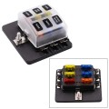 1 in 6 Out Fuse Box PC Terminal Block Fuse Holder Kits with LED Warning Indicator for Auto Car Truck