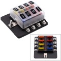 1 in 8 Out Fuse Box Screw Terminal Section Fuse Holder Kits with LED Warning Indicator for Auto Car