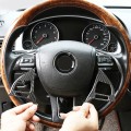 2 PCS Car Carbon Fiber Steering Wheel Button Decorative Sticker for Volkswagen Touareg
