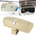 Car Multi-functional Glasses Case Sunglasses Box with Card Slot, Flat Style (Beige)