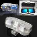 Car Multi-functional Glasses Case Sunglasses Storage Holder with Card Slot, Diamond Style (Transpare