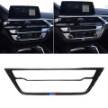 Car Tricolor Carbon Fiber CD Panel Decorative Sticker for BMW 5 Series G38 528Li / 530Li / 540Li 201