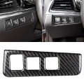 Car Carbon Fiber Headlight Switch Frame Decorative Sticker for Cadillac XT5 2016-2017, Low Version,