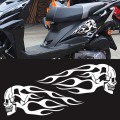 Motorcycle Styling Skull Head PVC Sticker Auto Decorative Sticker (White)
