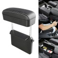 Universal Car PU Leather Wrapped Armrest Box Cushion Car Armrest Box Mat with Storage Box (Black Whi