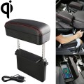 Universal Car Wireless Qi Standard Charger PU Leather Wrapped Armrest Box Cushion Car Armrest Box Ma