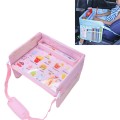 Children Waterproof Dining Table Toy Organizer Baby Safety Tray Tourist Painting Holder  (Pink Food)