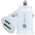 TE-339PD 3.1A PD USB-C / Type-C + USB Interface Mini Fast Charging Car Charger(White)