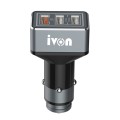 IVON CC36 39W 7.2A QC 3.0 USB + Dual USB Car Charger with Ambient Light