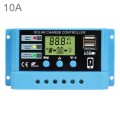 10A Solar Charge Controller 12V / 24V Lithium Lead-Acid Battery Charge Discharge PV Controller, with
