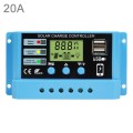 20A Solar Charge Controller 12V / 24V Lithium Lead-Acid Battery Charge Discharge PV Controller, with