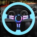 Car Colorful Modified Racing Sport Horn Button Steering Wheel, Diameter: 35cm(Sky Blue)