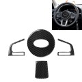 4 in 1 Car Carbon Fiber Solid Color Steering Wheel Button Decorative Sticker for Subaru Forester 201