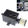 Universal Racing Aluminum Alloy Oil Catch Can with Air Filter Breather Tank, Capacity: 2L (Black)