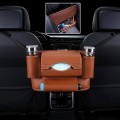 Car Front Seat Hanging Bag Paper Towel / Water Cup Storage Bag(Brown)