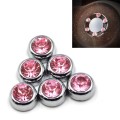 6 in 1 Car Diamond Sticker Set Personality Crystal Decoration (Pink)