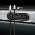 Car Carbon Fiber Magnetic Clamp Cable Storage Box Creative Desktop Hub Organizer