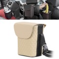 Car Back Seat Hook Garbage Can Car Storage Box (Beige)