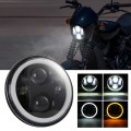 EagleVision DC9-30V 35W 6000K 4000LM 5.75 inch Round Motorcycle LED Headlight with Angel Eye for Har