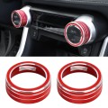 2 PCS Car Aluminum Alloy Air Conditioner Knob Case for Toyota RAV4 / Wildlander (Red)