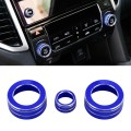 3 PCS Car Metal Air Conditioner Knob Case for Honda AVANCIER / URV (Blue)