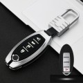 Car Luminous All-inclusive Zinc Alloy Key Protective Case Key Shell for Nissan D Style Smart 4-butto