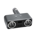 SHUNWEI SD-1925 120W 3A Car 2 in 1 Dual USB Charger 90 Degree Free Rotation Cigarette Lighter(Grey)