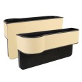 2 PCS Car Multi-functional Principal And Deputy Driver Seat Console Leather Box (Beige)