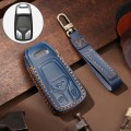 Hallmo Car Cowhide Leather Key Protective Cover Key Case for Audi A6L / A8L / A4 / A7 / A5 A Style(B