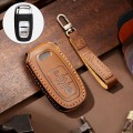 Hallmo Car Cowhide Leather Key Protective Cover Key Case for Audi A6L / A8L / A4 / A7 / A5 B Style(B