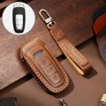 Hallmo Car Cowhide Leather Key Protective Cover Key Case for Audi A6L / A8L / A4 / A7 / A5 C Style(B