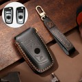 Hallmo Car Cowhide Leather Key Protective Cover Key Case for Old BMW(Black)