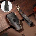 Hallmo Car Cowhide Leather Key Protective Cover Key Case for Old Mercedes-Benz E300L(Black)