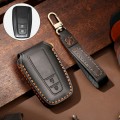 Hallmo Car Cowhide Leather Key Protective Cover Key Case for Toyota Corolla 2018 2-button(Black)