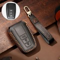 Hallmo Car Cowhide Leather Key Protective Cover Key Case for Toyota Corolla 2018 3-button(Black)