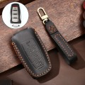 Hallmo Car Cowhide Leather Key Protective Cover Key Case for Haval H6(Black)