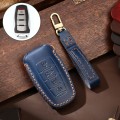 Hallmo Car Cowhide Leather Key Protective Cover Key Case for Haval H6(Blue)