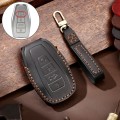 Hallmo Car Cowhide Leather Key Protective Cover Key Case for Geely Emgrand B Style(Black)
