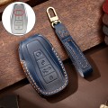 Hallmo Car Cowhide Leather Key Protective Cover Key Case for Geely Emgrand B Style(Blue)