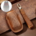 Hallmo Car Cowhide Leather Key Protective Cover Key Case for Geely Emgrand B Style(Brown)